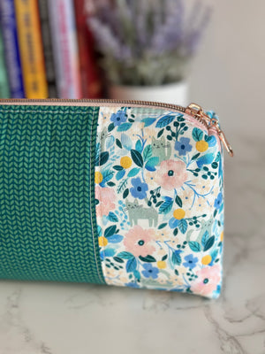 Boxy Pouch - Floral Kitties