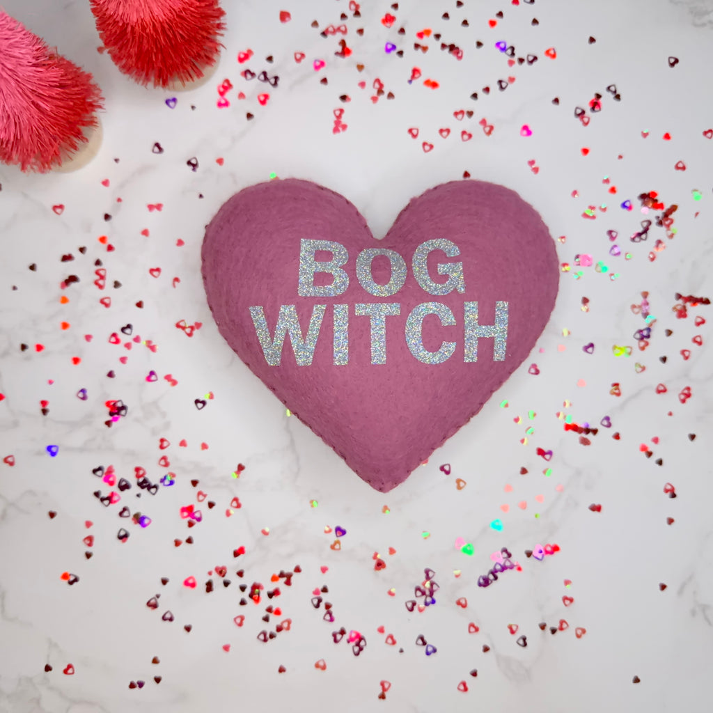 bog witch - felt candy heart
