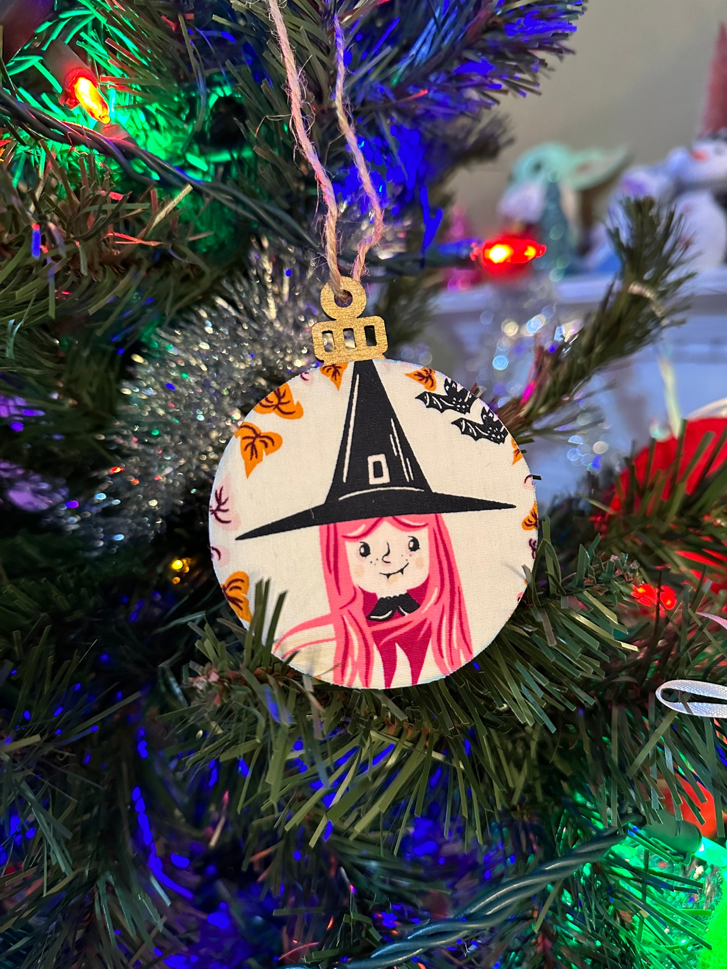 fabric ornament - witchy