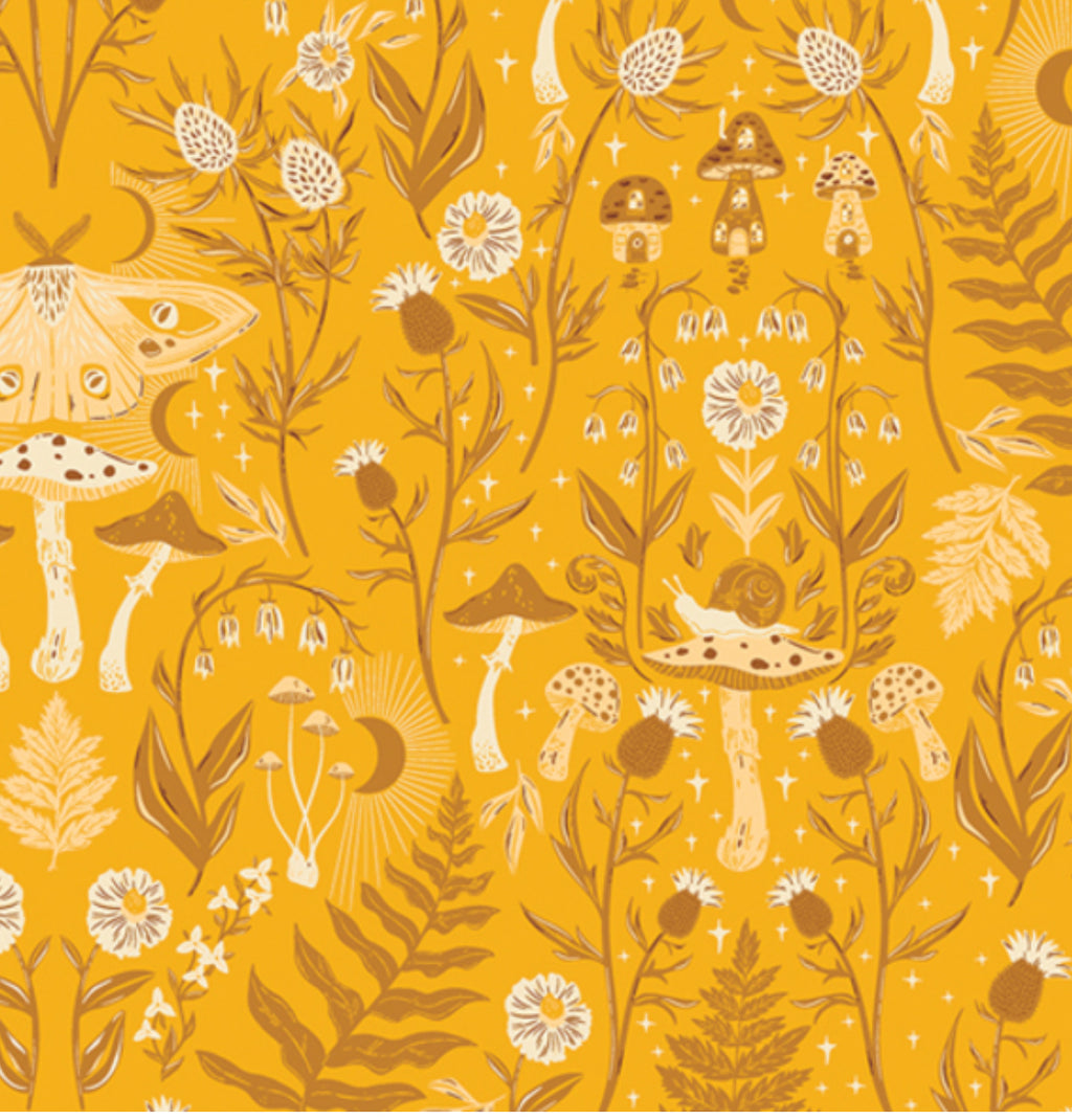 4 set of fabric napkins - hidden land in marigold