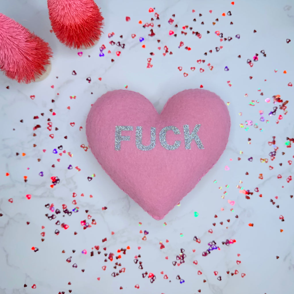 fuck - felt candy heart