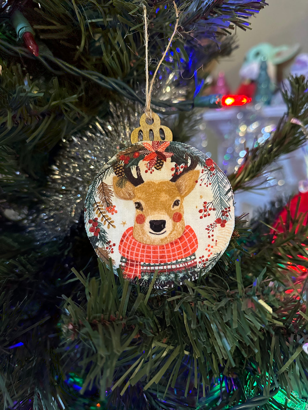 fabric ornament - winter deer