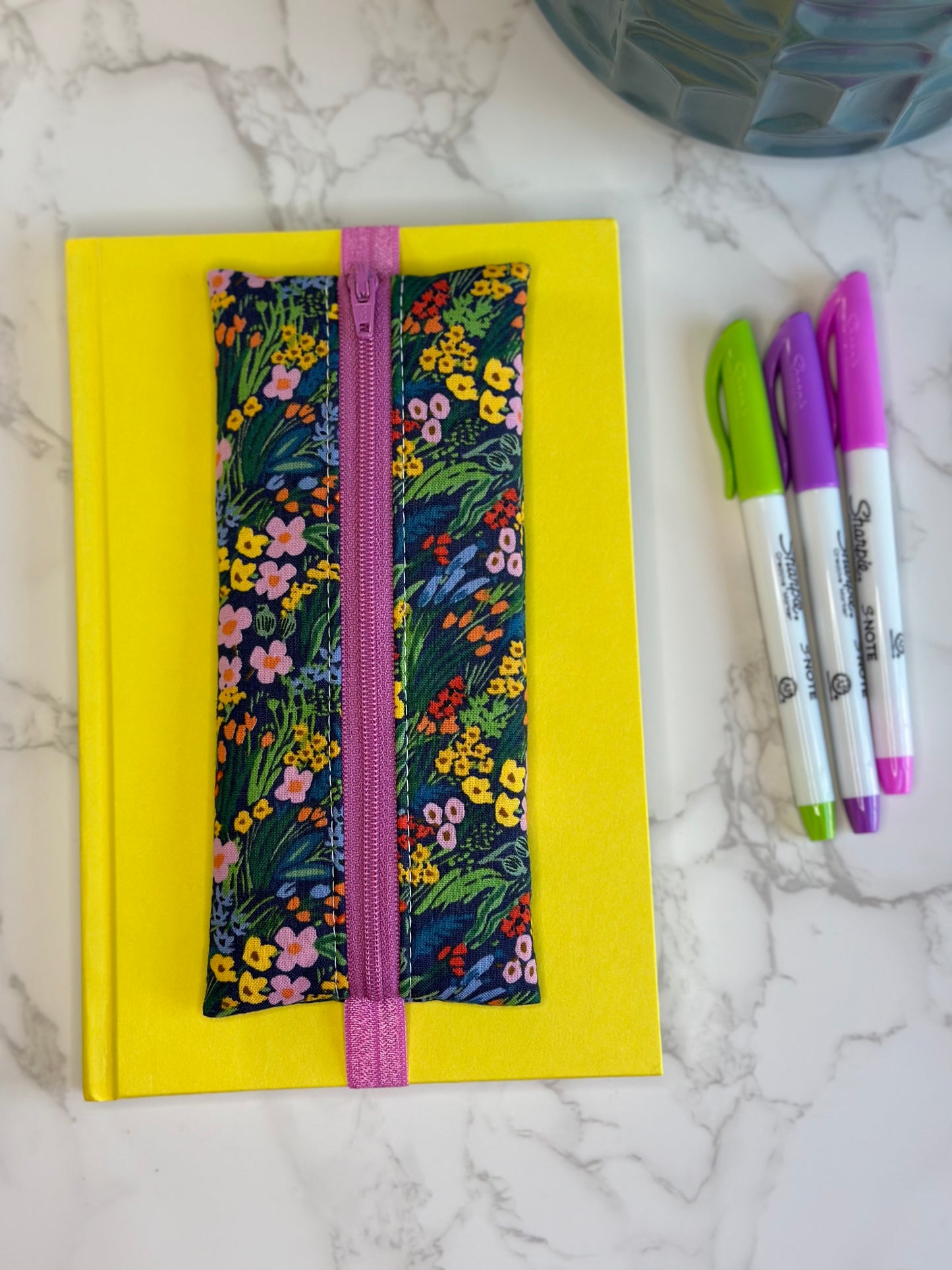 elastic zipper pouch - rifle paper co floral