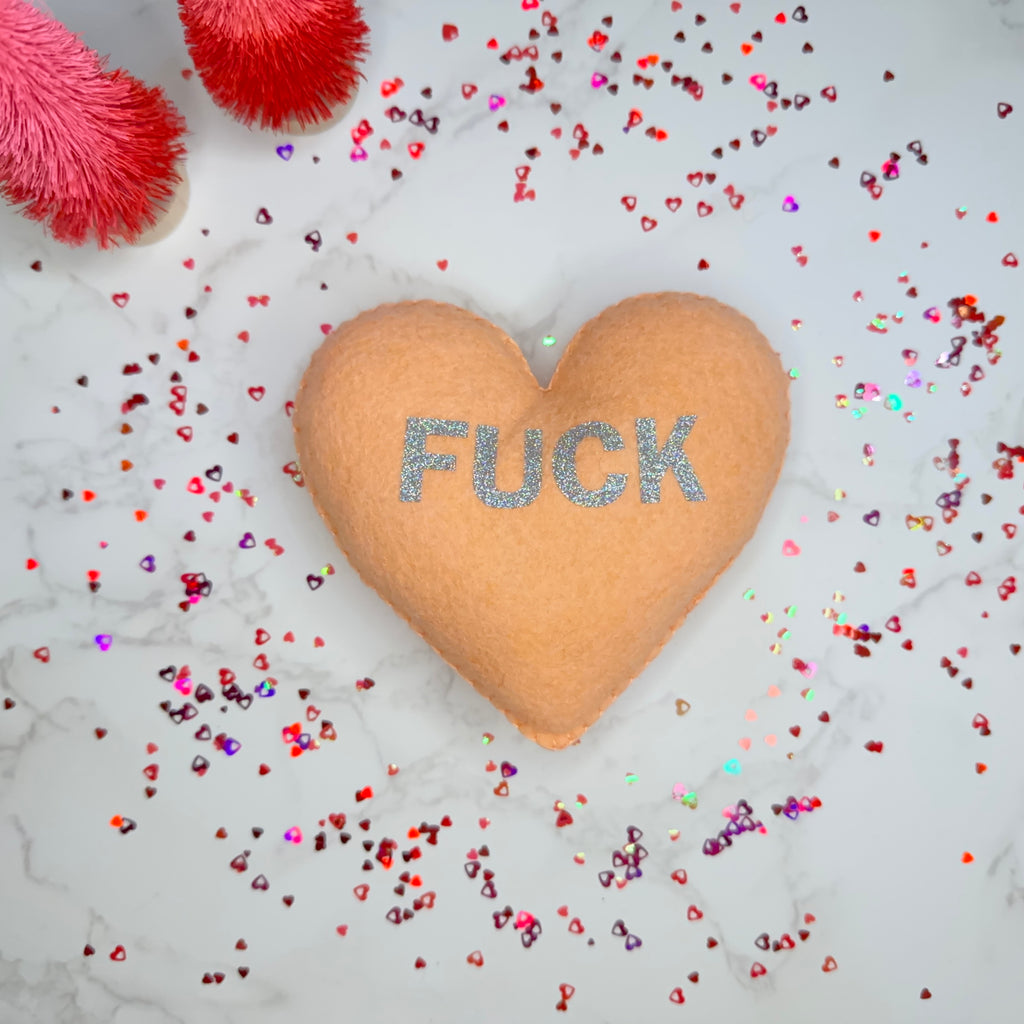 fuck - felt candy heart