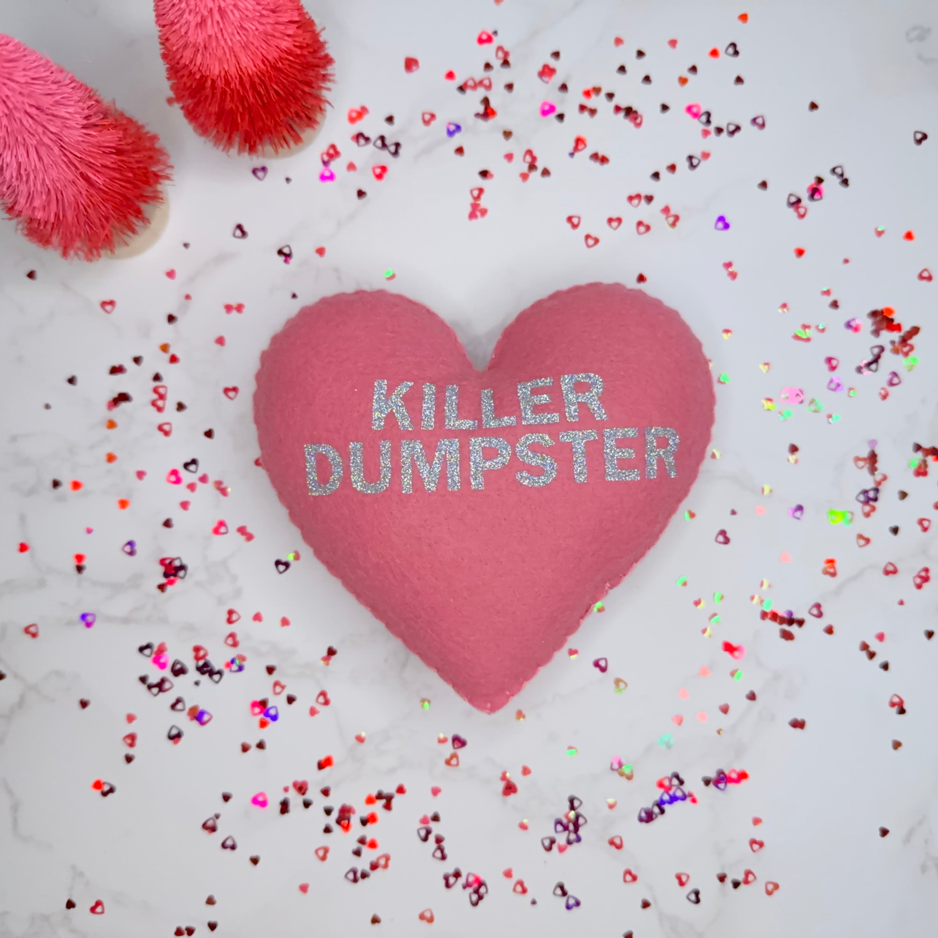 killer dumpster - felt candy heart