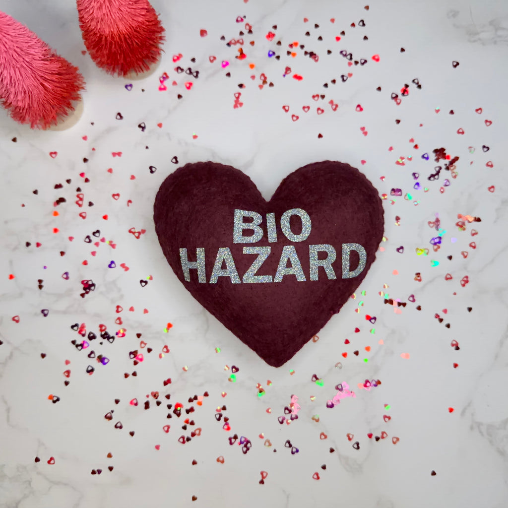 biohazard - felt candy heart