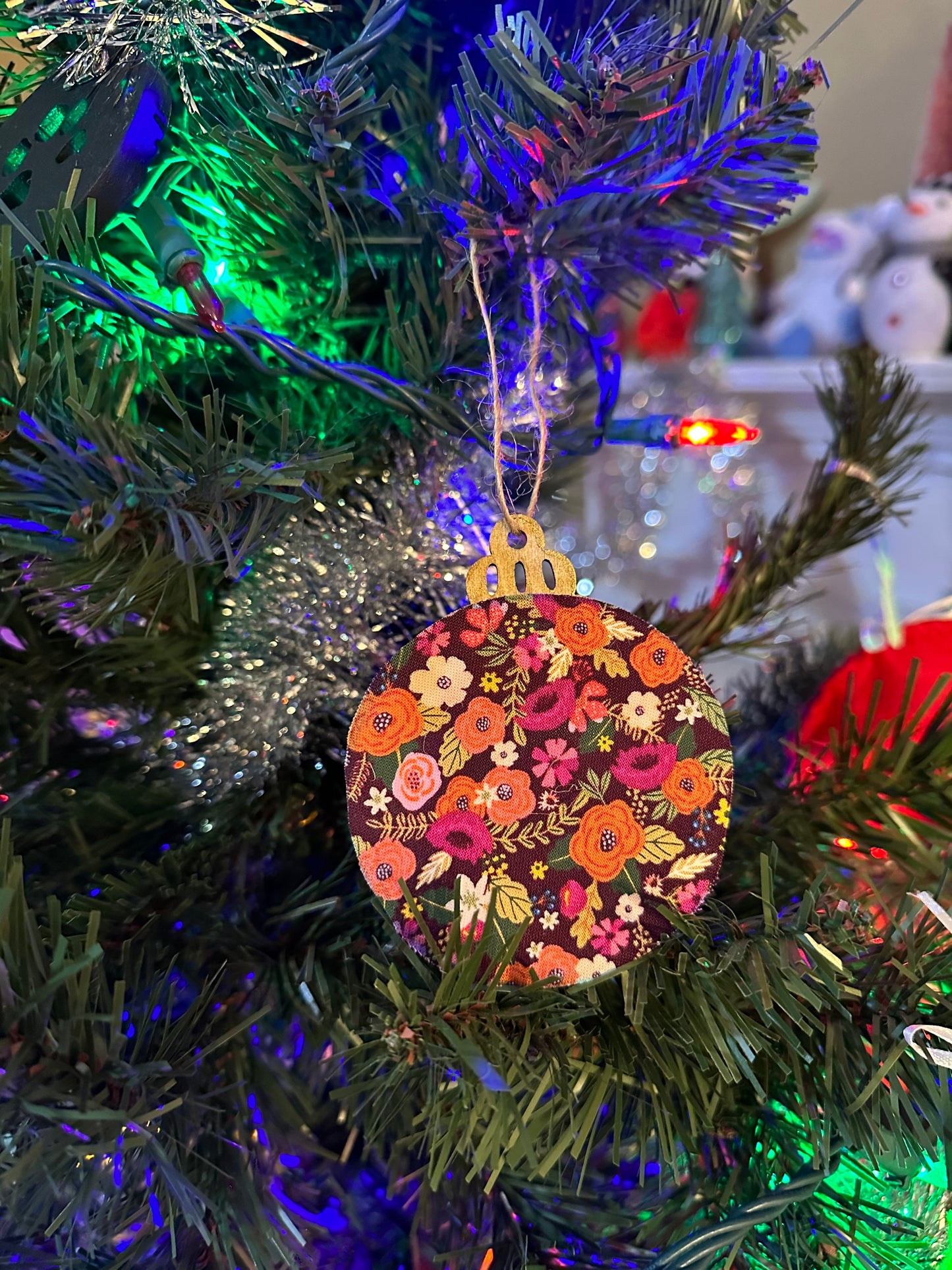 fabric ornament - autumnal floral