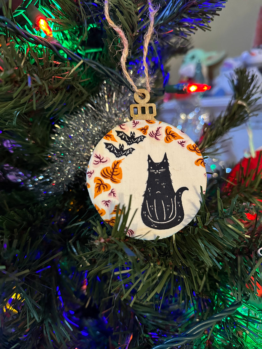 fabric ornament - black kitty