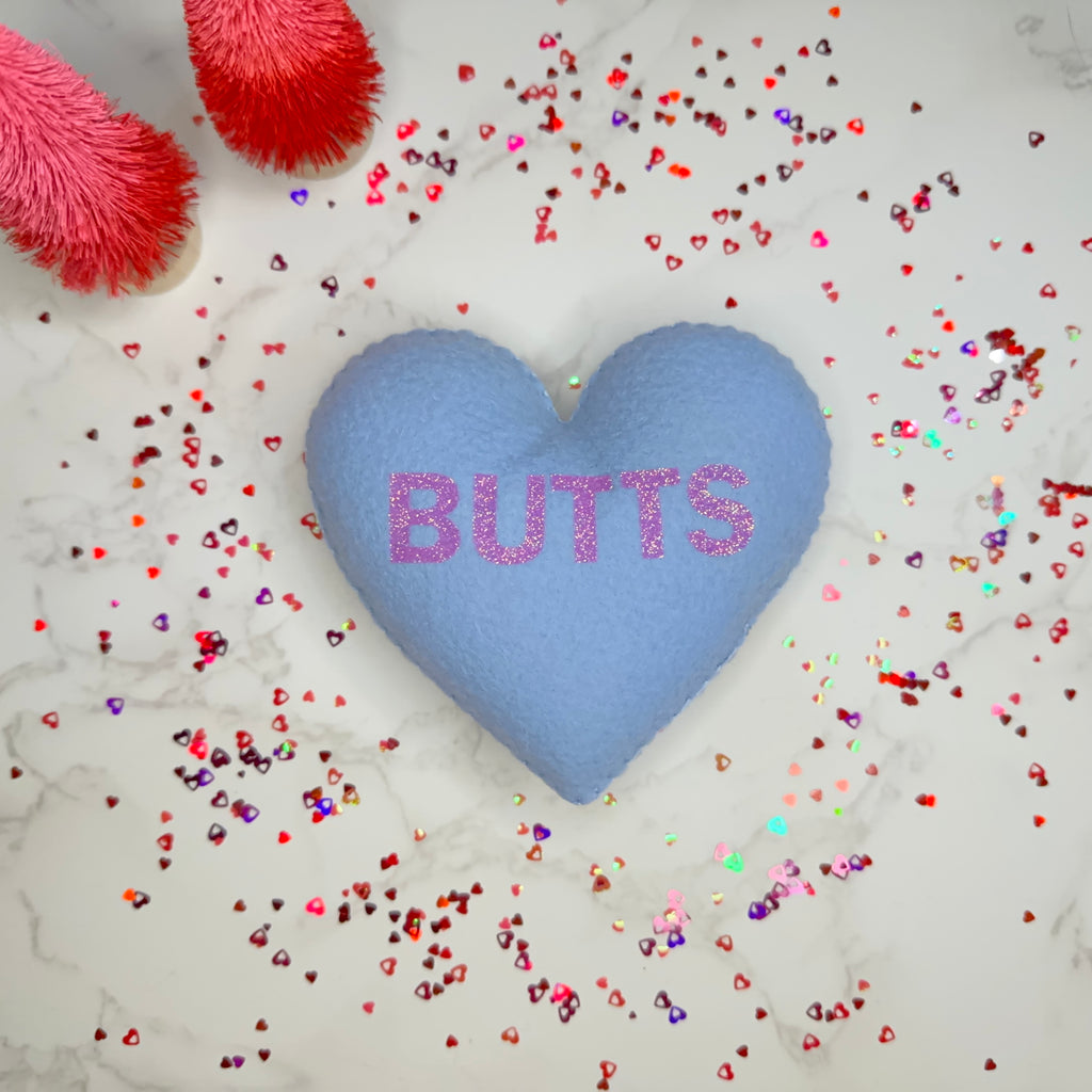 butts - felt candy heart
