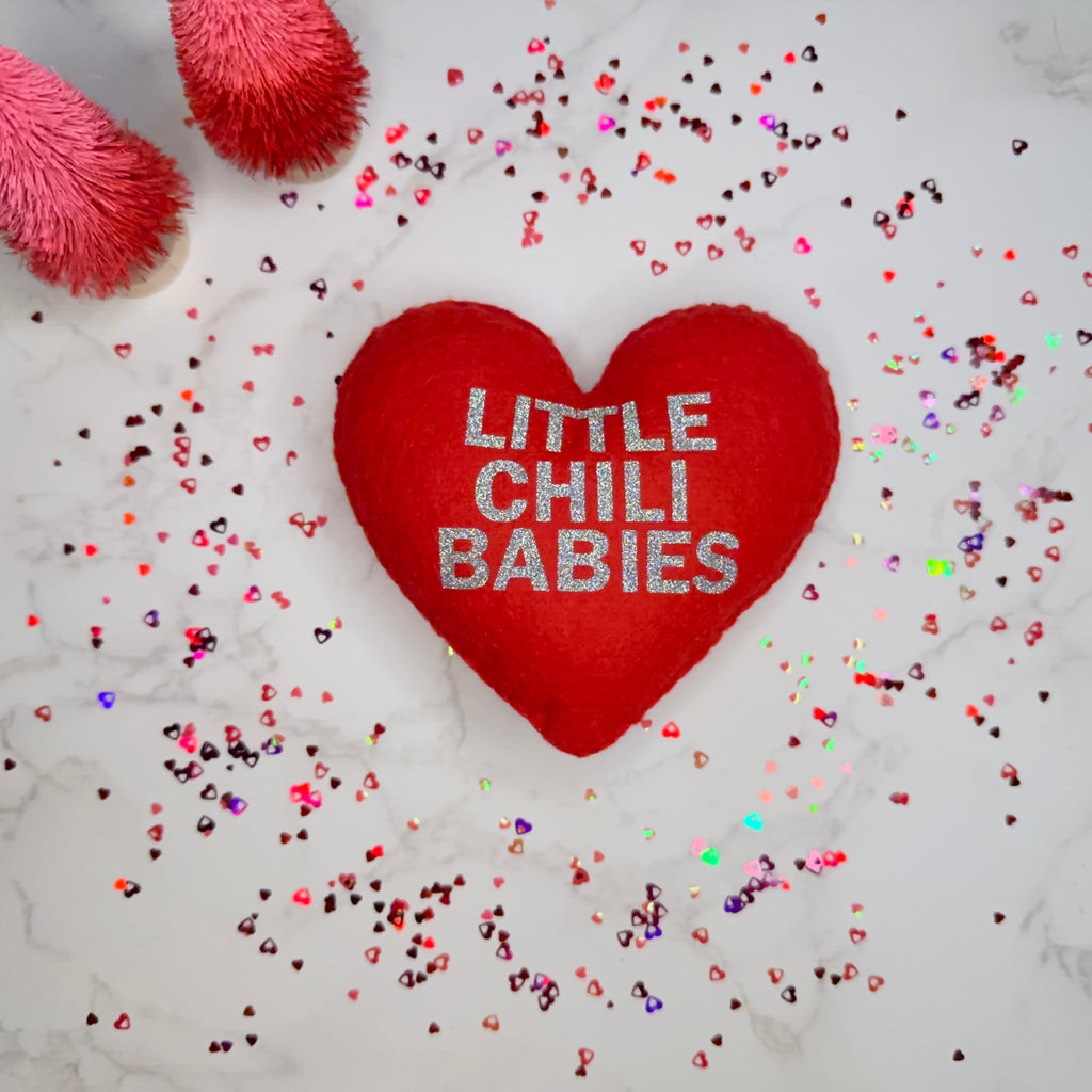 little chili babies - felt candy heart