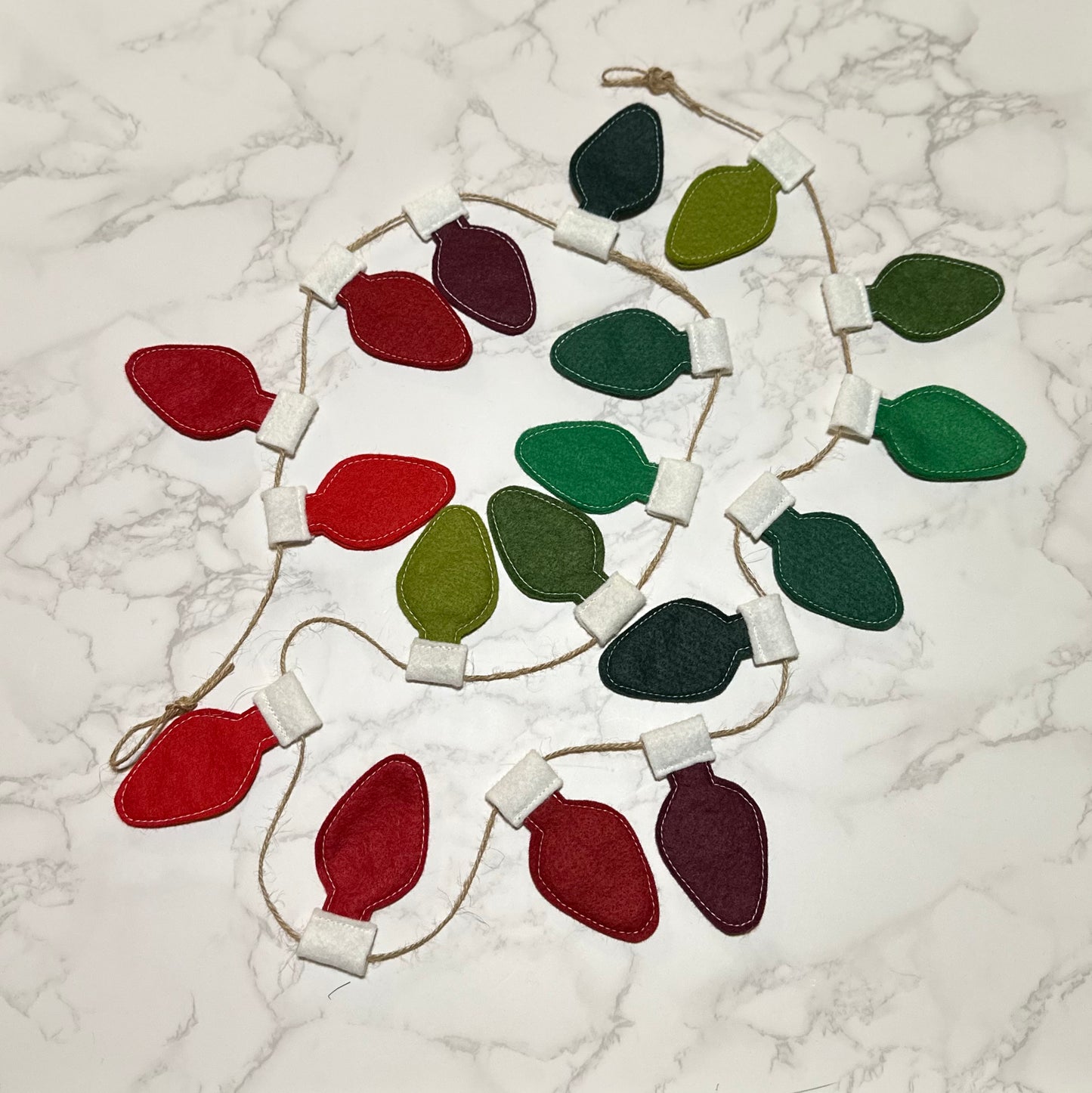 red & green christmas light garland