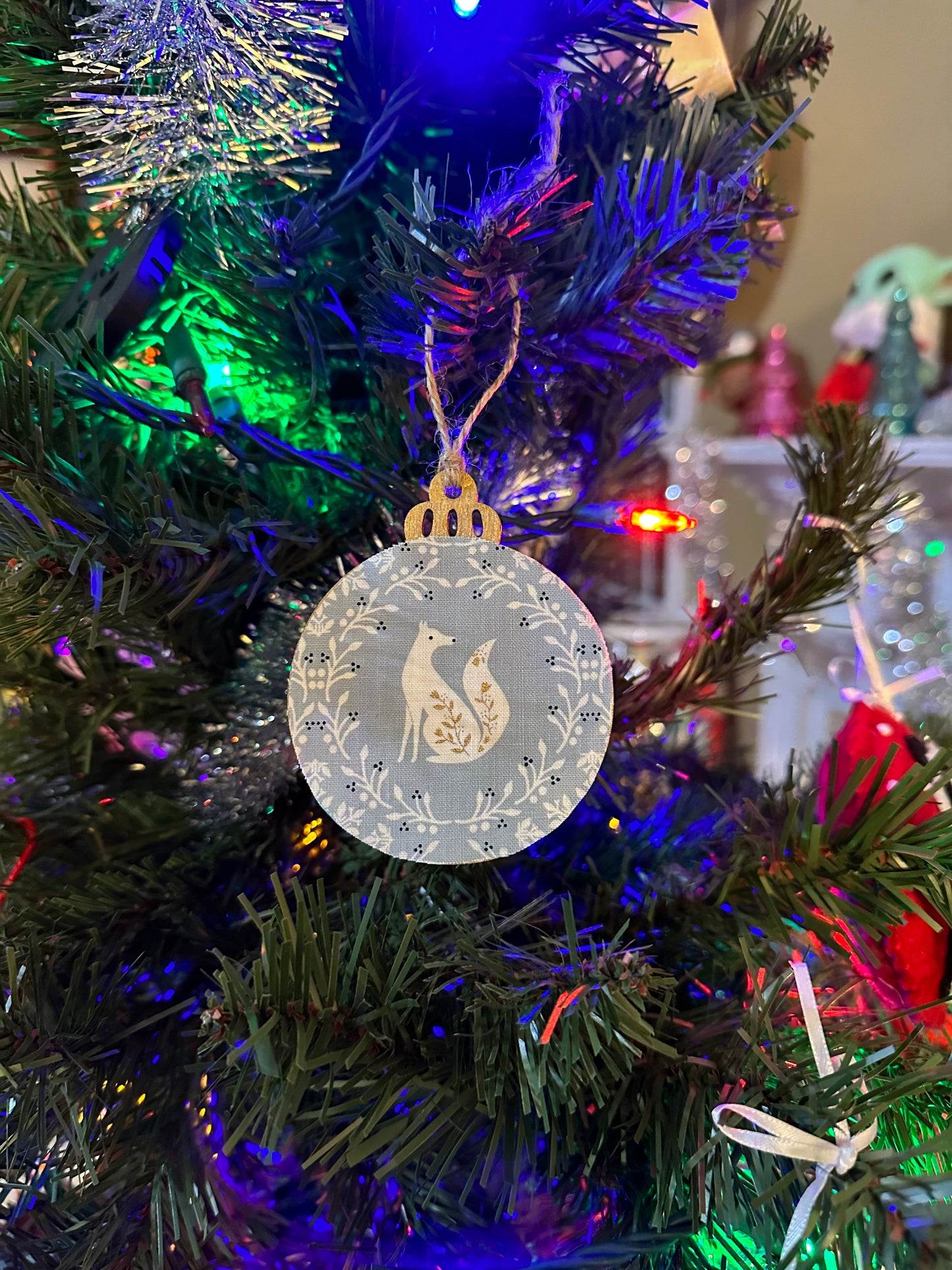 fabric ornament - white fox
