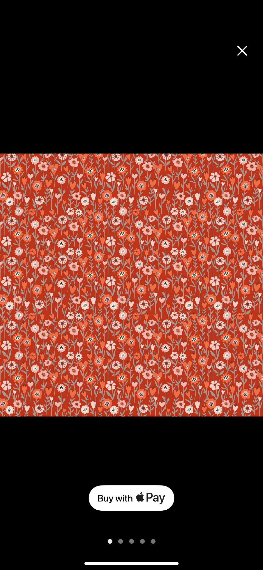 4 set of fabric napkins - field of flowers red