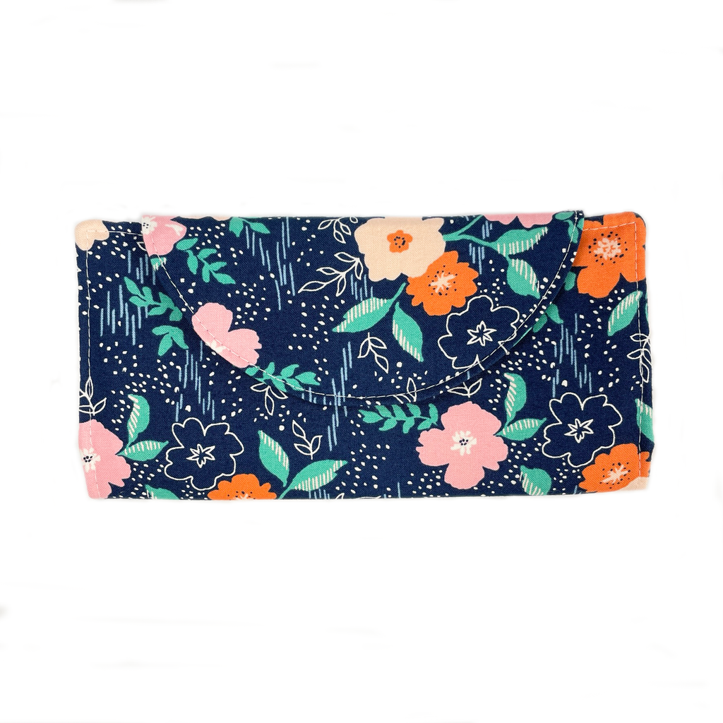 Navy Floral - Slim Wallet