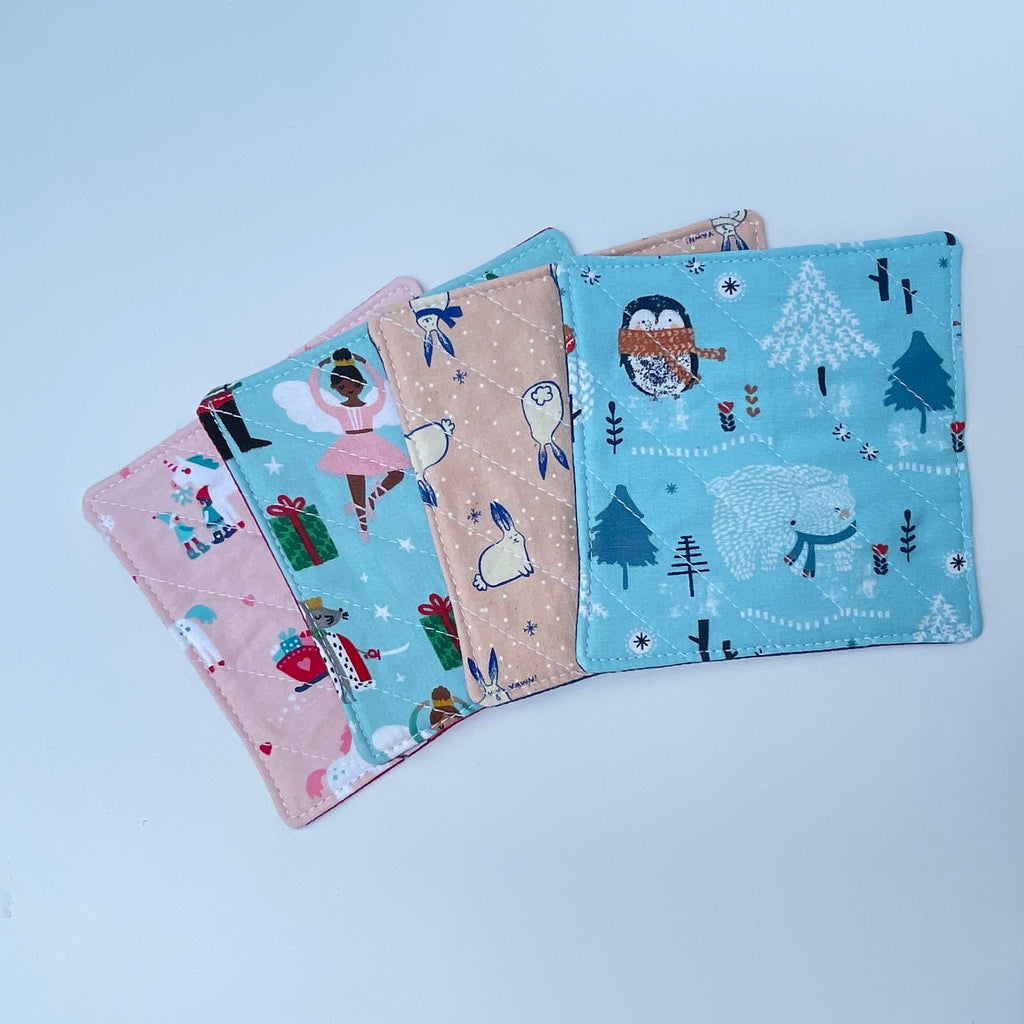 Christmas Coasters - Pinks and Blues