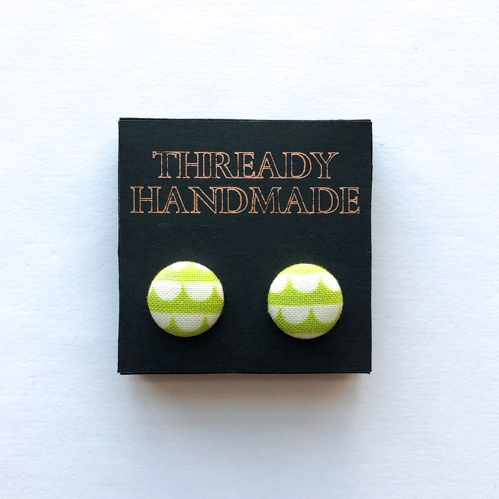Earrings - Green Scallops