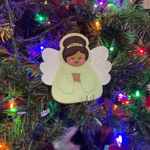 felt angel ornament - mint