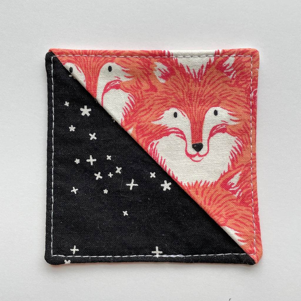 fabric corner bookmark - foxes