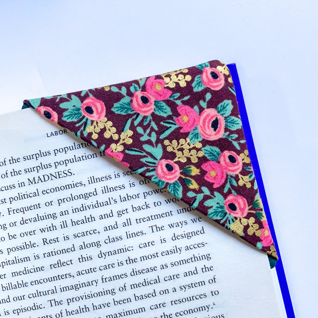 fabric corner bookmark - rifle paper