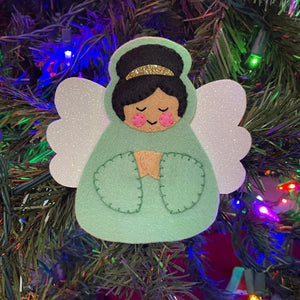 felt angel ornament - jadeite