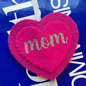 mom hearts elastic bookmark / planner band