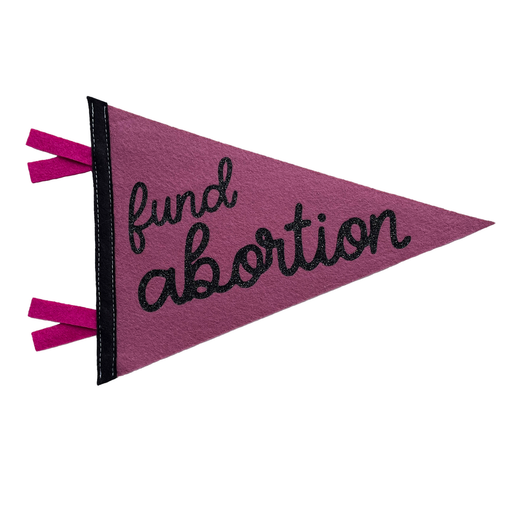 fund abortion pennant - mulberry glitter