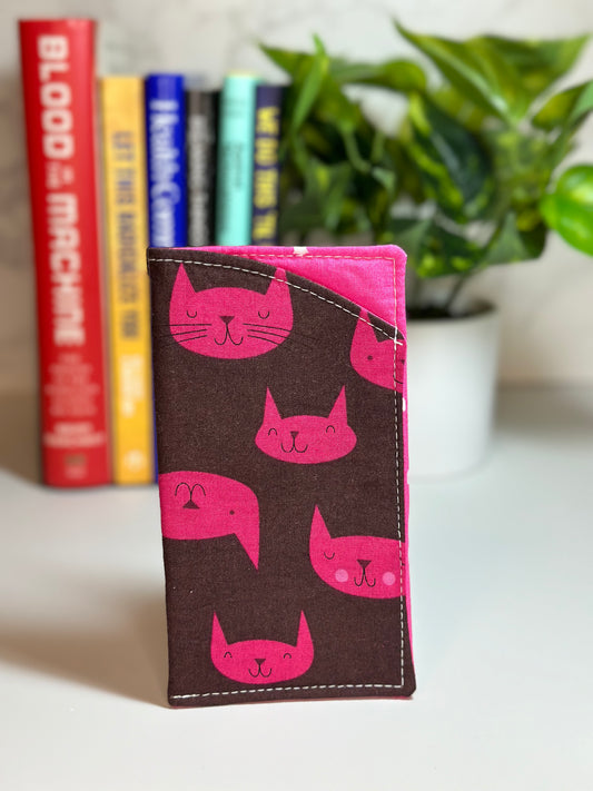 eyeglass case - pink cats