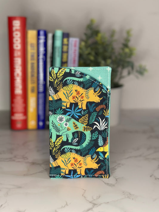 eyeglass case - floral dinos