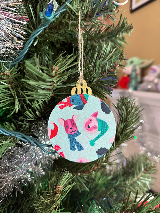 fabric ornament - cozy critters