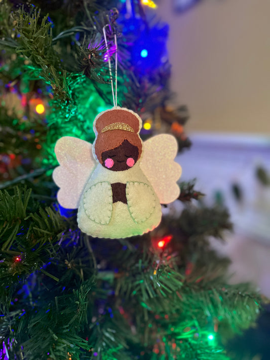 felt angel ornament - mint