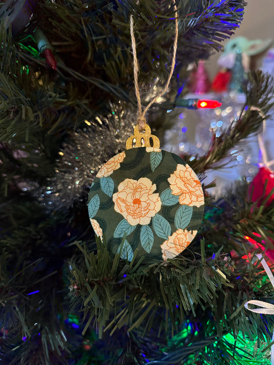 fabric ornament - peachy flowers