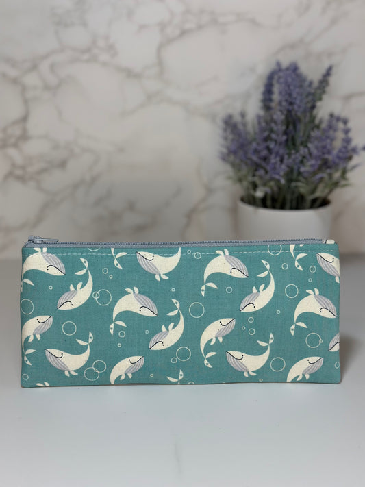 pencil pouch - whales