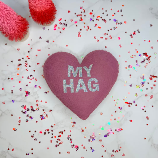 my hag - felt candy heart