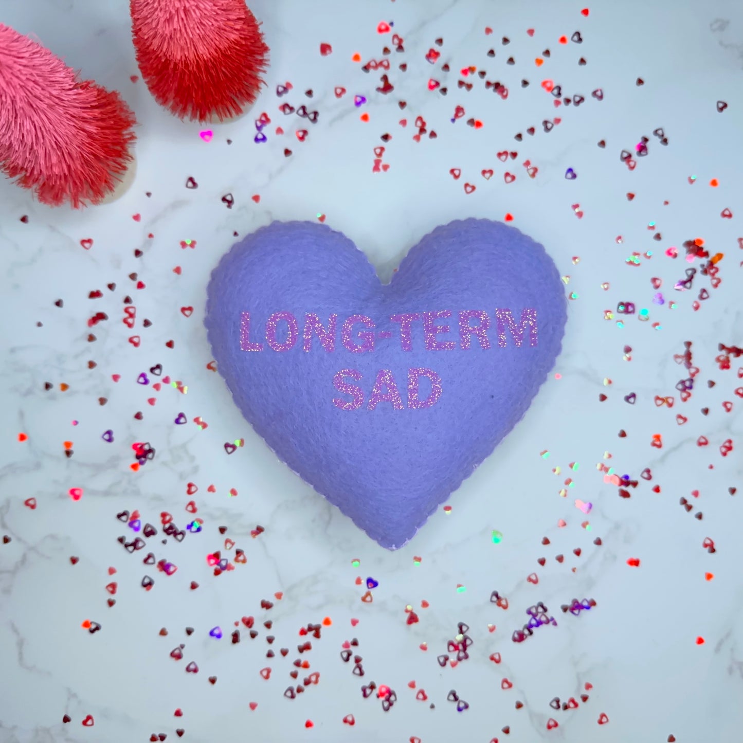 long term sad - felt candy heart