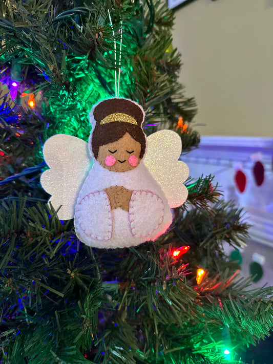 felt angel ornament - opal