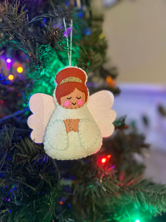 felt angel ornament - mint