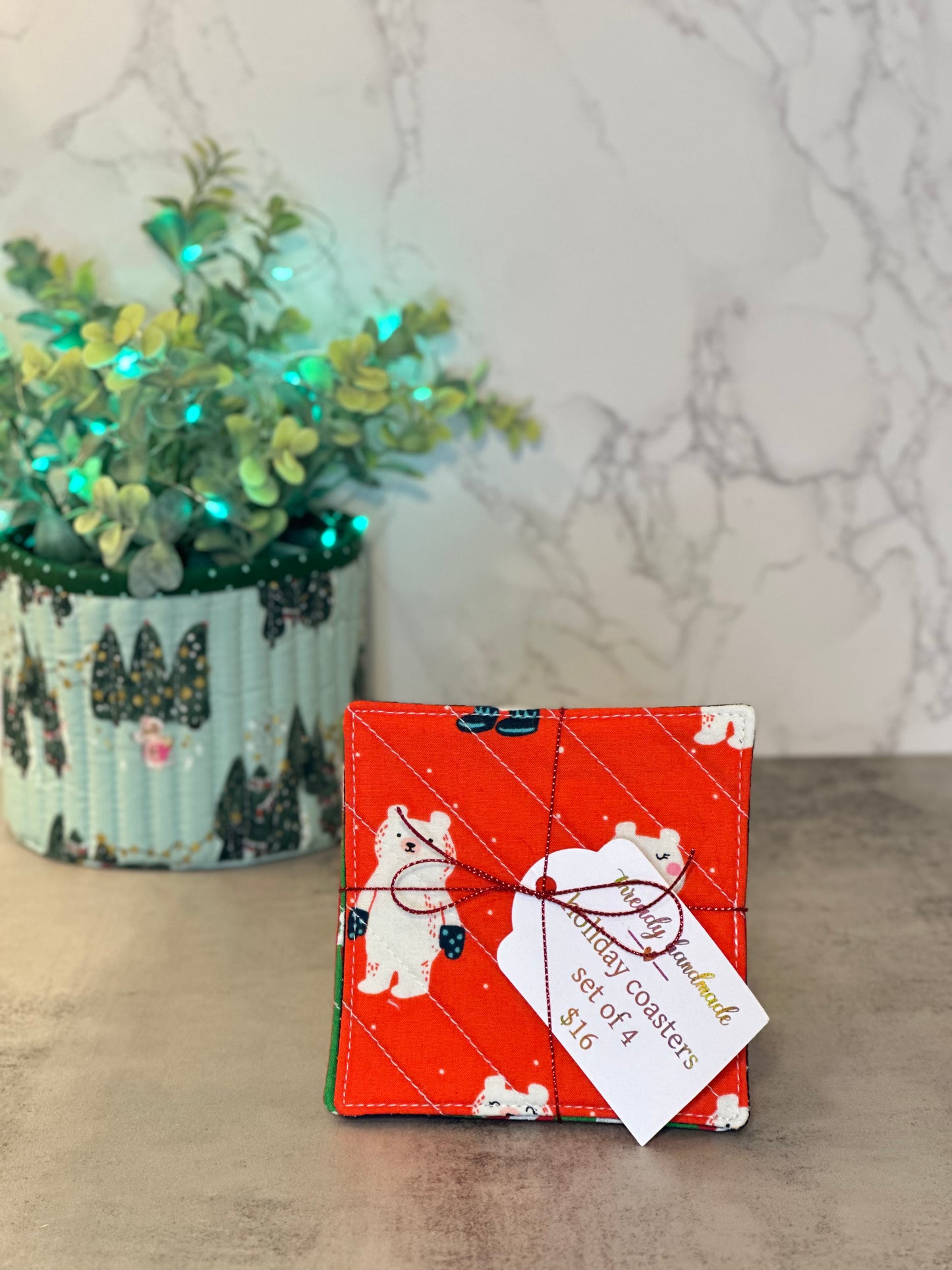 Christmas Coasters - Green & Red