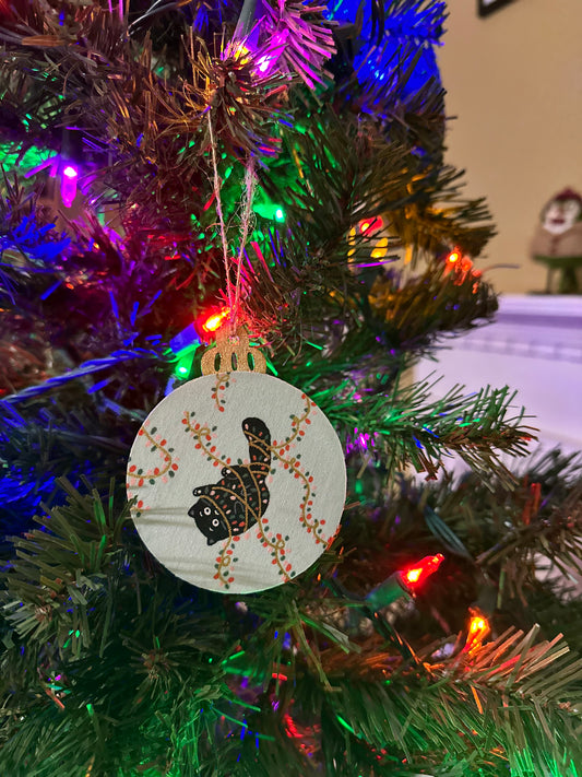 fabric ornament - tangled cat mint