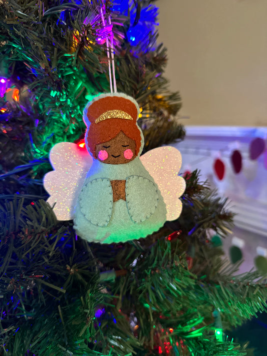 felt angel ornament - jadeite