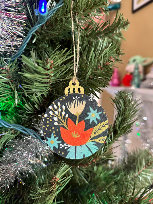 fabric ornament - rifle paper holiday floral