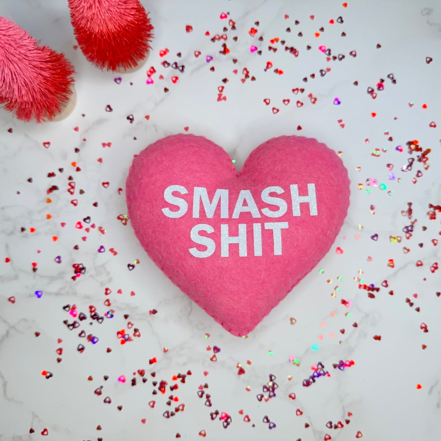 smash shit - felt candy heart