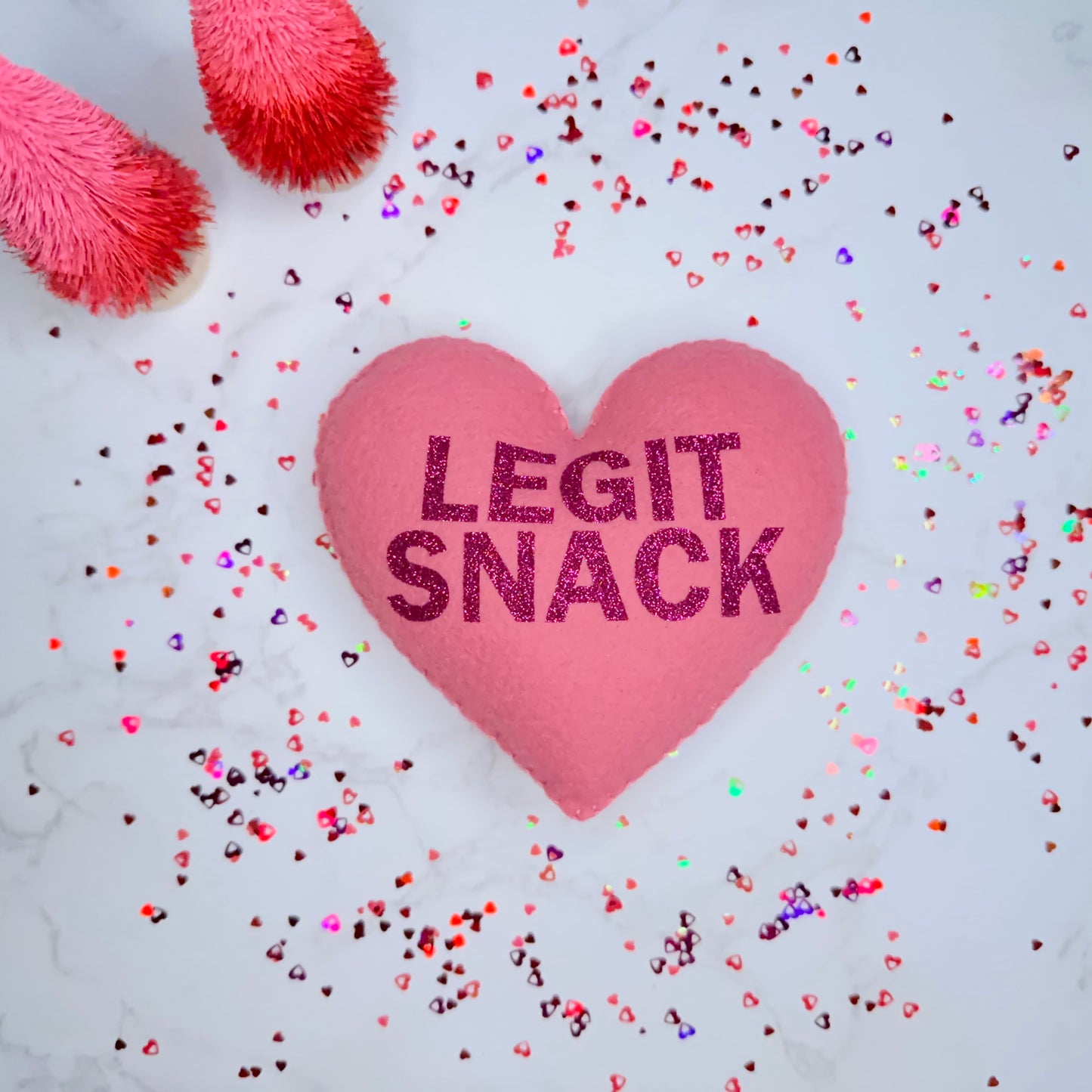 legit snack - felt candy heart