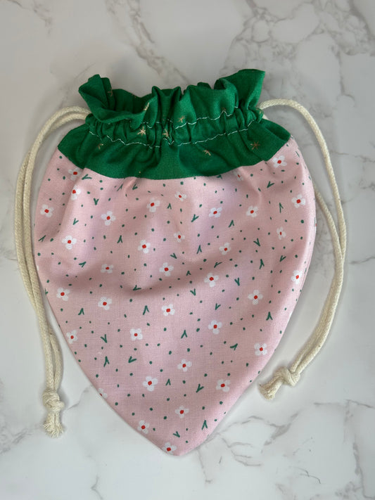 strawberry bag - tiny flowers