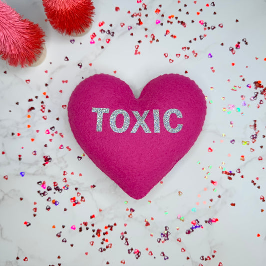 toxic - felt candy heart