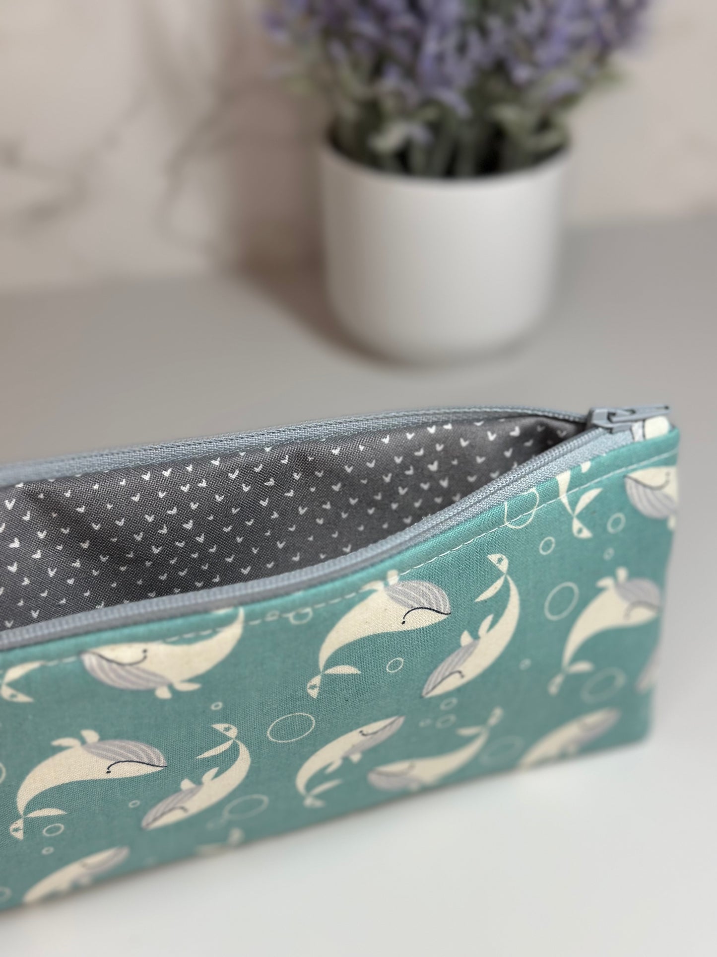 pencil pouch - whales