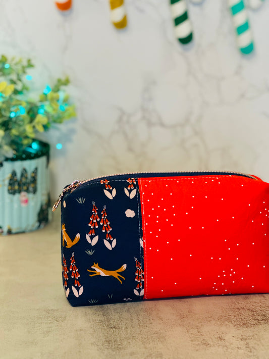 Boxy Pouch - Foxes & Foxgloves