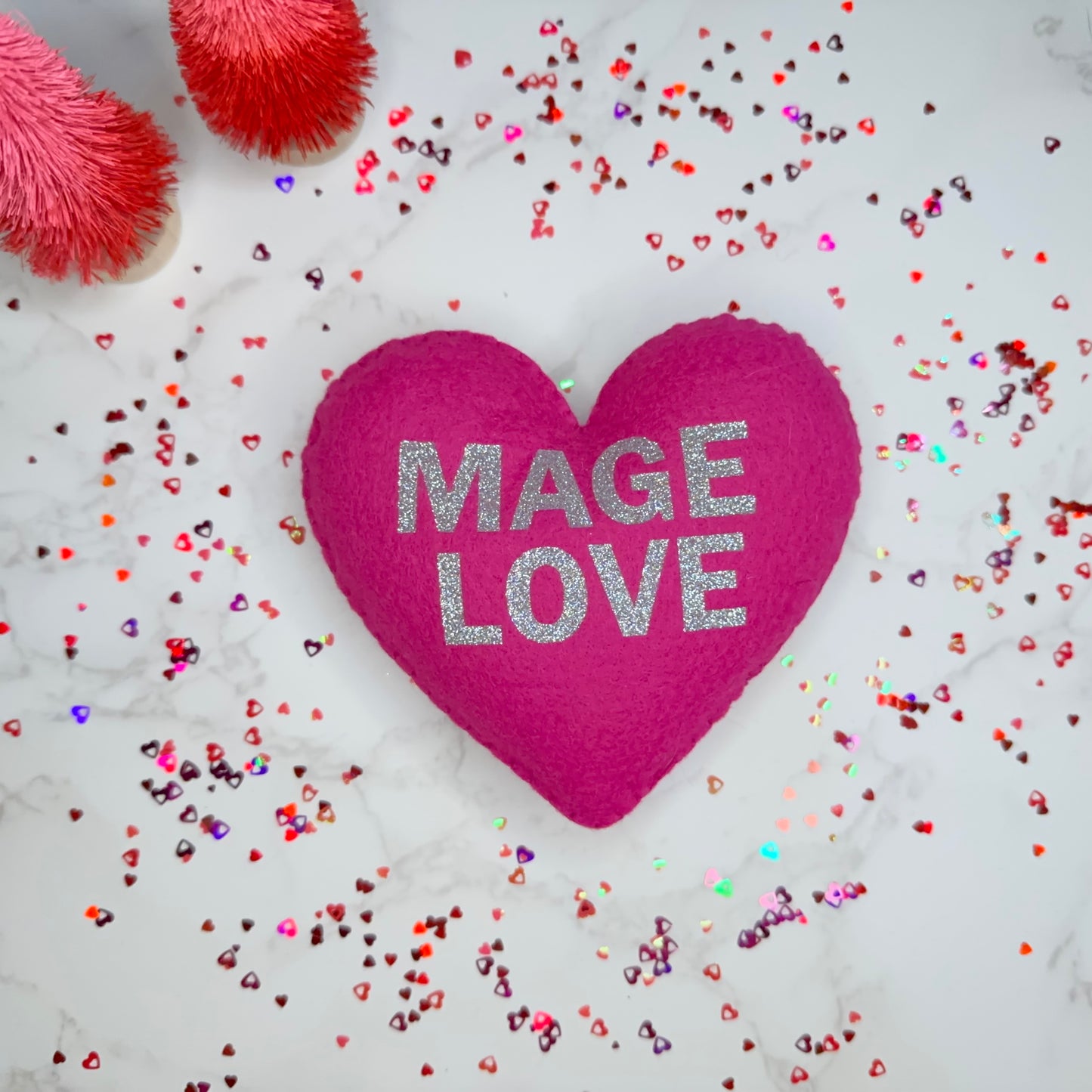 mage love - felt candy heart