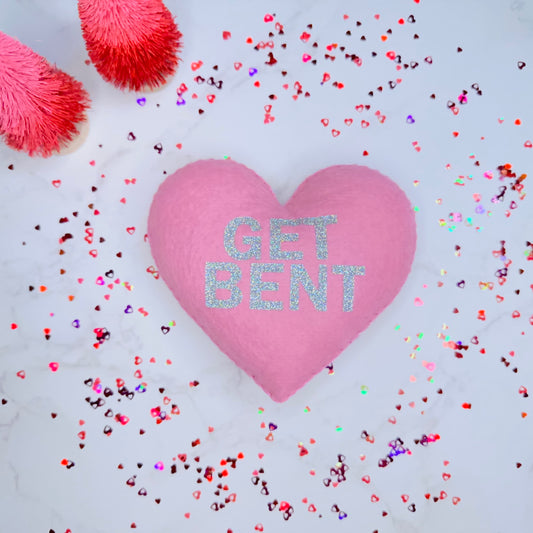 get bent - felt candy heart