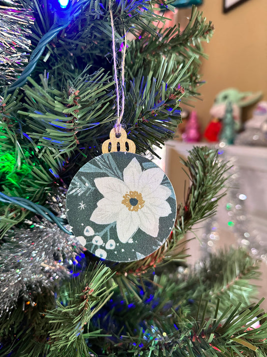 fabric ornament - winter floral