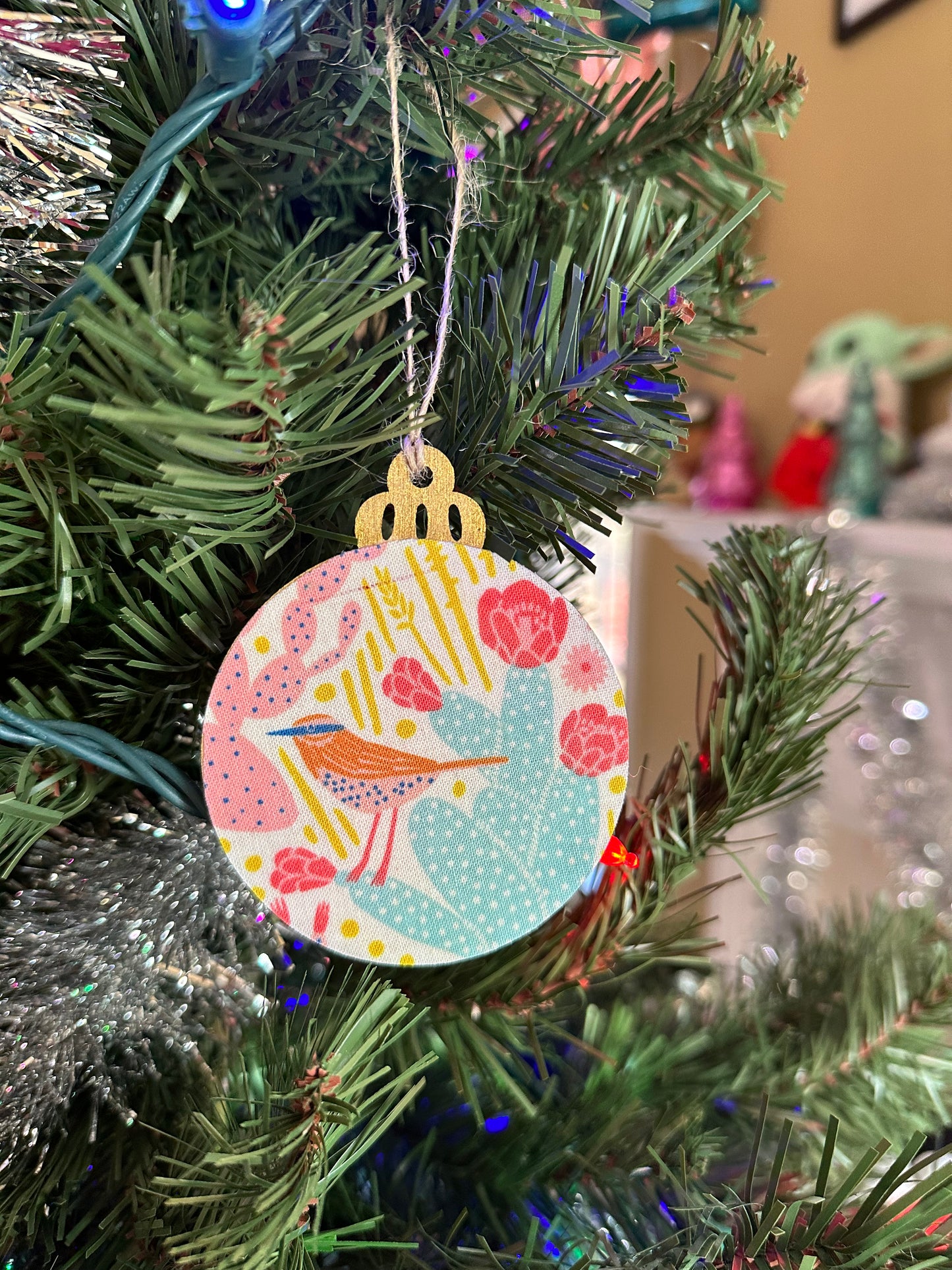 fabric ornament - cactus wren